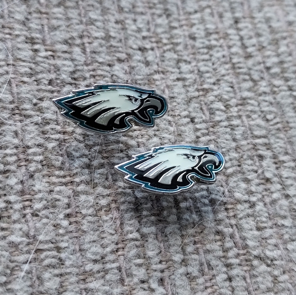 🦅 Philadelphia Eagles Team Logo NFL Silver Post Stud Earrings Set